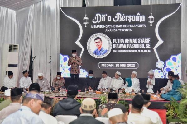 Edy Rahmayadi Hadiri Doa Bersama Peringatan 40 Hari Wafatnya Putra Gus Irawan Pasaribu